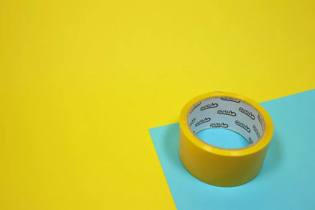 Yellow duct tape, a trusty moving day companion